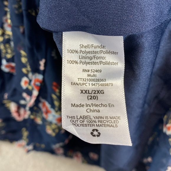 Time and Tru XXL boho floral midi dress flowing full skirt loose fit cottage - Picture 4 of 12